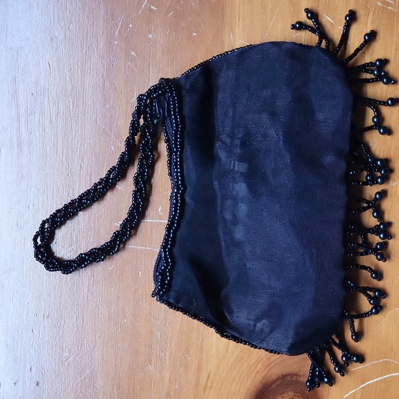 Black Beaded Coin Purse - Picture 3 of 6